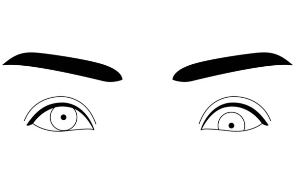 Lékařské Ilustrace Diagrammatické Kresby Očních Onemocnění Strabismus Hypotropie Vektorové Ilustrace — Stockový vektor
