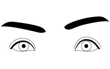 Tıbbi illüstrasyon: Normal ptosis durumu diyagramı (göz kapağı sarkması), Vektör İllüstrasyonu