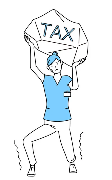 Kvinnlig Sjuksköterska Sjukgymnast Arbetsterapeut Logoped Sjuksköterska Uniform Med Skatteförhöjning Vektor — Stock vektor