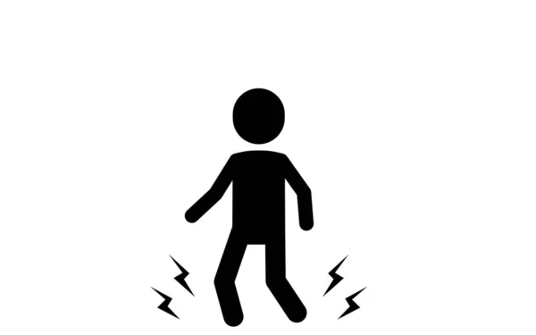 Image Symbol Einer Person Die Mit Lauten Schritten Geht Die — Stockvektor
