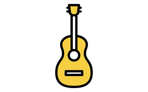 Music Simple Guitar Icon Guitarist Vector Illustration — Stock Vector