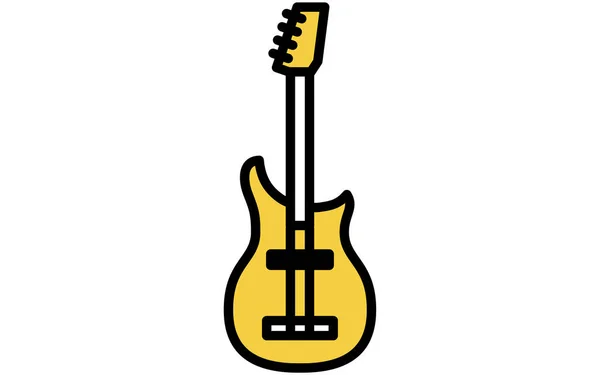Musique Simple Icône Basse Bassiste Illustration Vectorielle — Image vectorielle