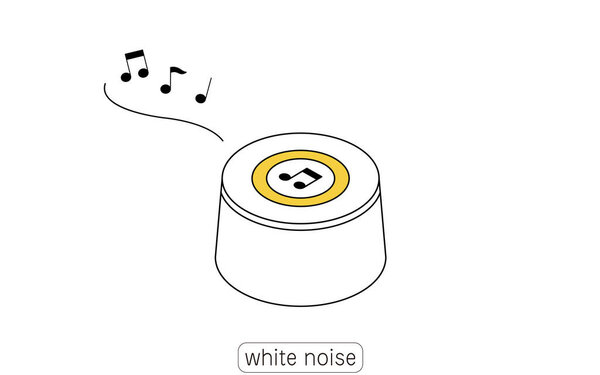 White Noise Illustration of a handy noise reduction product, Vector Illustration