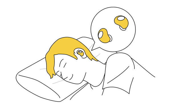 Illustration of a sleeping phone, a handy noise reduction product, Vector Illustration