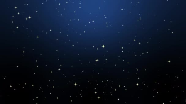 青い抽象的な背景と落下する星と回転粒子 — ストック動画