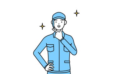 Şapkalı ve iş elbiseli bir kadın kendine güvenen bir pozda, Vektör İllüzyonu