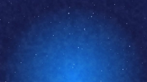 Fondo Abstracto Azul Partículas Giratorias Con Estrellas Que Caen — Vídeos de Stock