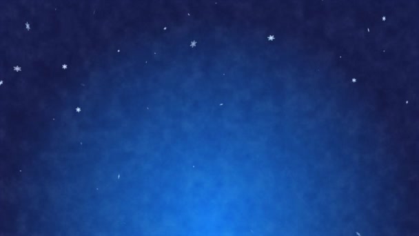 Partícula Lazo Brillante Copo Nieve Fondo Abstracto Azul — Vídeo de stock
