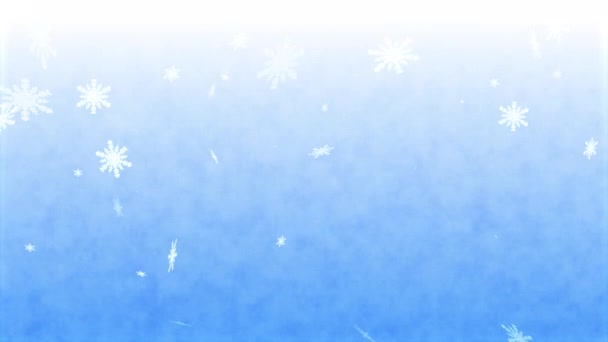 Partícula Lazo Brillante Copo Nieve Fondo Abstracto Azul — Vídeos de Stock