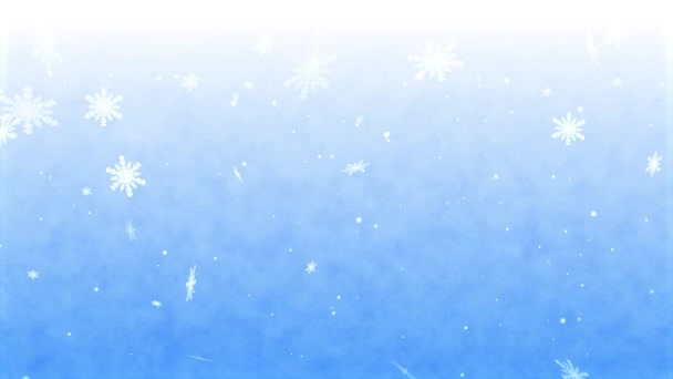 Sparkling Loop Deeltje Sneeuwvlok Blauwe Abstracte Achtergrond — Stockvideo