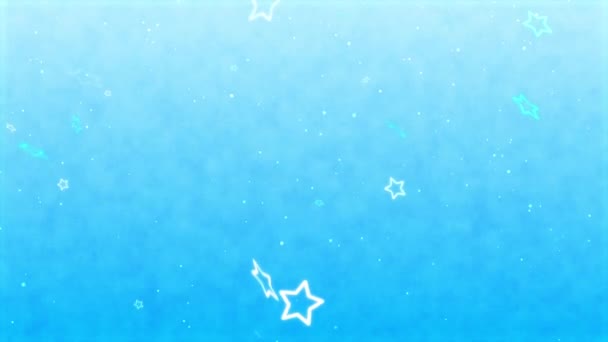 Schleifenteilchen Glühender Stern Und Hellblauer Gradientenhintergrund Sommerbild — Stockvideo