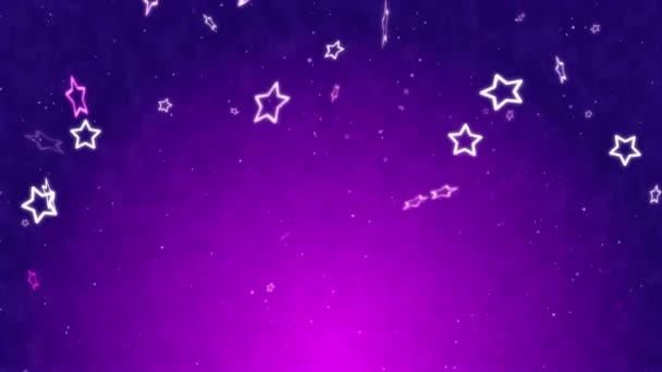 ループ粒子 輝く星とピンク紫色のグラデーション背景 サイケデリックなイメージ — ストック動画