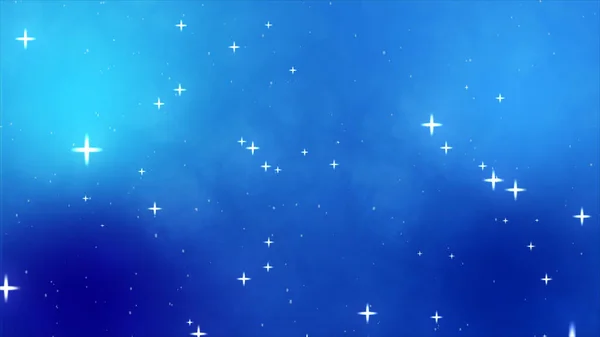 Голубой Градиентный Фон Частицами Светящейся Звезды — стоковое фото