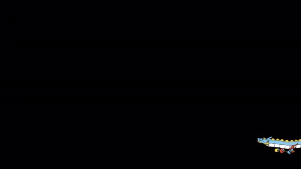 Новорічний Вітальний Матеріал Рік Дракона 2024 Циклічна Анімація Дракона Літає — стокове відео