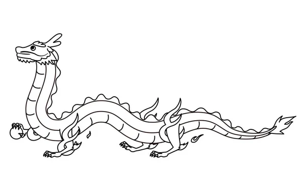 Matériel Carte Voeux Nouvel Pour Année Dragon 2024 Dragon Marchant — Image vectorielle
