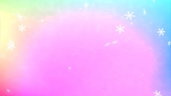 多様性のイメージ 虹色の抽象的な背景と雪の結晶 — ストック写真