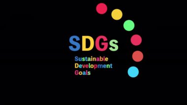 SDG logosu ve renkli noktaların tek tek göründüğü döngü canlandırması