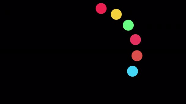 Цикл Анимации Цветными Точками Цур Появляется Исчезает Один Другим — стоковое видео