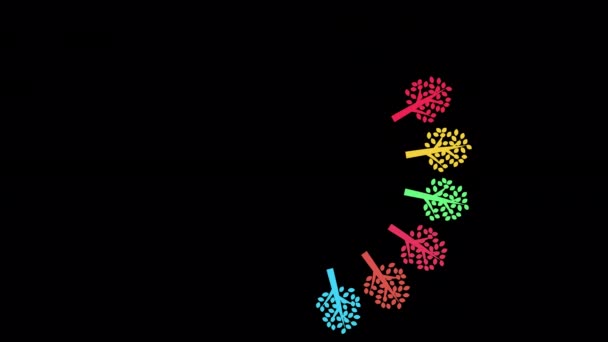 Цикл Анимации Дерева Цур Цвета Появляются Исчезают — стоковое видео