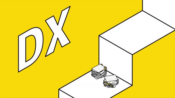 Dx事業改善によるハードワークから解放されることを喜んでいるビジネスマンのアニメーション — ストック動画