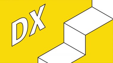 DX iş geliştirme ile yükselen bir iş imajının animasyonu, 4k