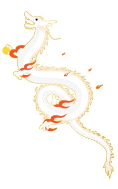 Yükselen ejderha (yılan), ejderha 2024 yılı için Yeni Yıl kartı materyali, Vektör İllüzyonu