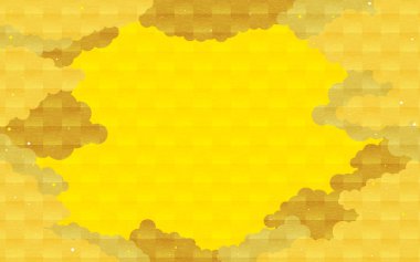 Fotokopi alanı olan Japon tarzı arkaplan, Japon kareli desenli bulutlar, Vektör Resimleri