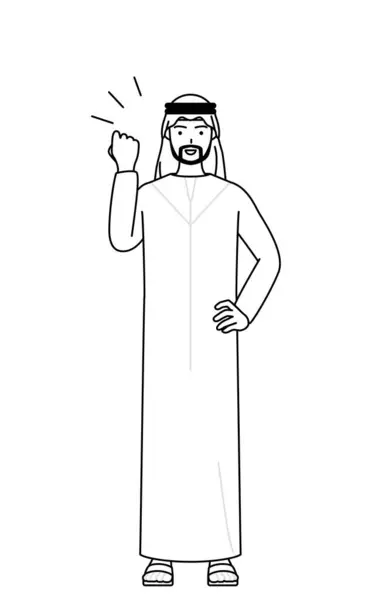 Мусульманський Чоловік Позує Луками Векторні Ілюстрації — стоковий вектор
