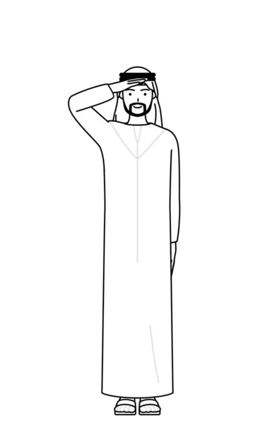 Homme Musulman Faisant Salut Illustration Vectorielle — Image vectorielle