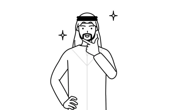 Homem Muçulmano Uma Pose Confiante Ilustração Vetorial — Vetor de Stock