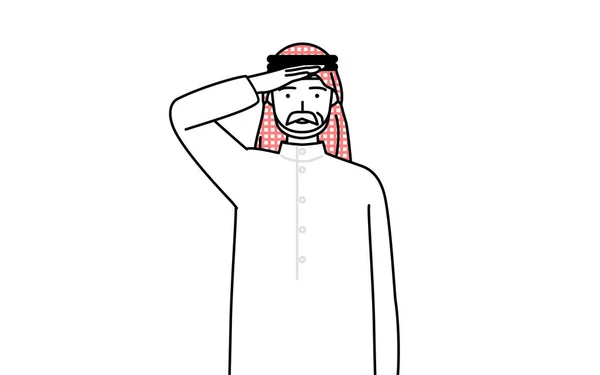 Homem Muçulmano Sênior Fazendo Uma Saudação Ilustração Vetorial — Vetor de Stock