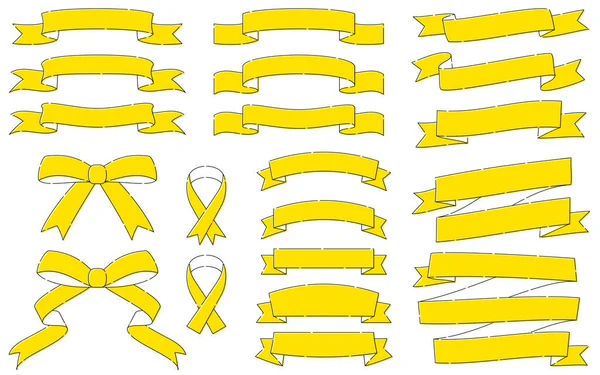 Band Gelb Einfache Linienzeichnung Gestrichelte Linie Vektorillustration — Stockvektor