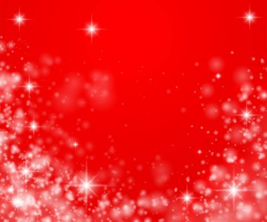 Fotokopi alanı, vektör illüstrasyonlu parlak kırmızı arkaplanlı Noel afişi