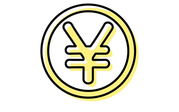 Icona Disegno Linea Semplice Del Simbolo Yen Giapponese Illustrazione Vettoriale — Vettoriale Stock