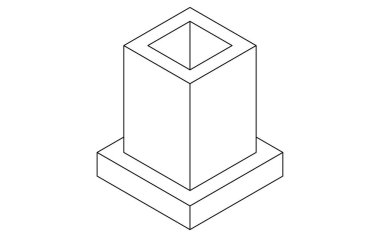 Bina yapısı, çelik çerçevenin izometrik illüstrasyonu (Çelik), Vektör İllüstrasyonu