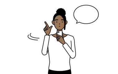 Akıllı telefon kullanan Afro-Amerikalı kadın, Vektör İllüzyonu