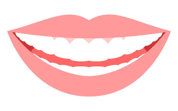 Dental Ilustração Imagem Dentes Saudáveis Limpos Lábios Dentes Brancos Ilustração —  Vetores de Stock