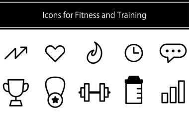 Fitness ve eğitim uygulamalarında kullanılacak spor simgesi, Vektör Resimleri