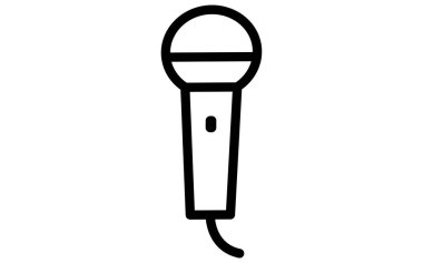 Müzik, basit mikrofon simgesi (şarkı / vokal), Vektör İllüstrasyonu