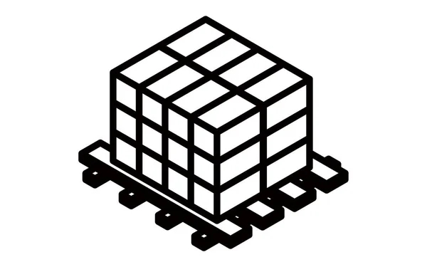 Semplice Illustrazione Isometrica Dei Carichi Pallet Logistica Distribuzione Ecc — Vettoriale Stock