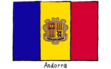 Analog el yapımı dünya bayrakları, Andorra, Vektör Resimleri