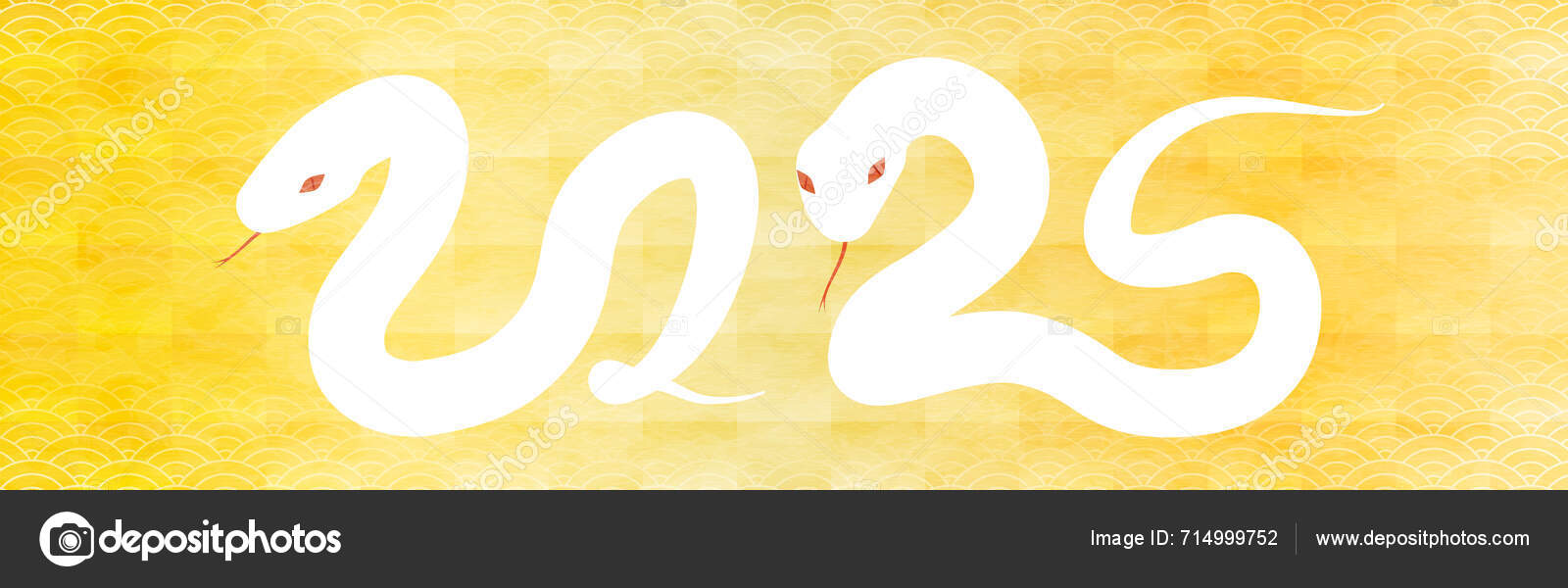 Japanese Gold Background Snakes Shape Number 2025 Year Snake 2025 Stock Vector by ©t_k_m 714999752
