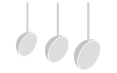 Kaşık ölçme: büyük ve küçük, izometrik illüstrasyon, Vektör İllüstrasyonu