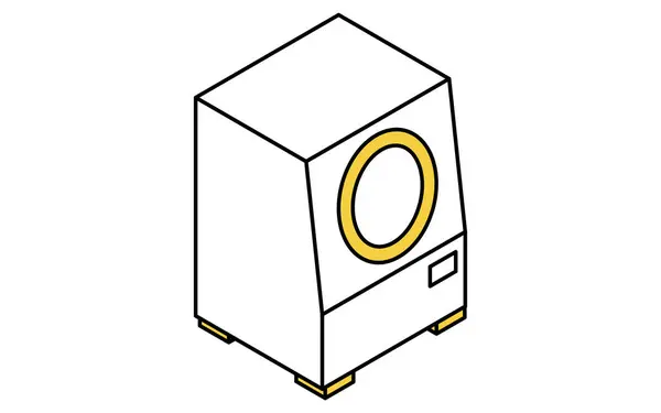 stock vector White appliances: drum-type washer/dryer, isometric illustrations, Vector Illustration