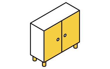 İç mekan: püsküllü halı, izometrik çizim, Vektör İllüstrasyonu