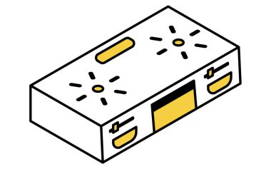 Cihazlar: iki gaz sobası, izometrik illüstrasyon, Vektör İllüstrasyonu