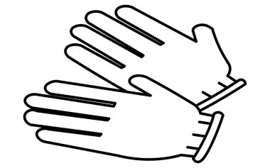 Acil durum çantasının basit çizimi, beyaz iş eldivenleri, izometrik illüstrasyon, Vektör İllüstrasyonu