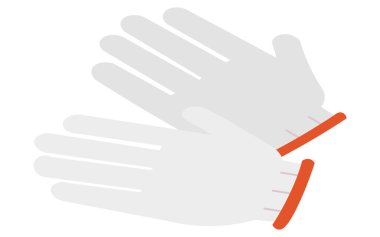 Acil durum beyaz iş eldivenleri, basit izometrik illüstrasyon, Vektör İllüstrasyonu