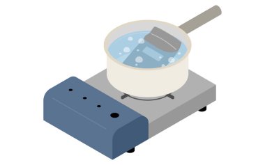 Vector Illustration adlı bir kaset sobasında ısıtma torbası.