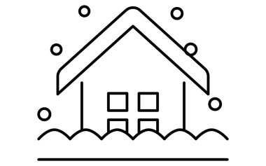 Doğal afetlerin basit çizim simgesi, yoğun kar, vektör çizimi